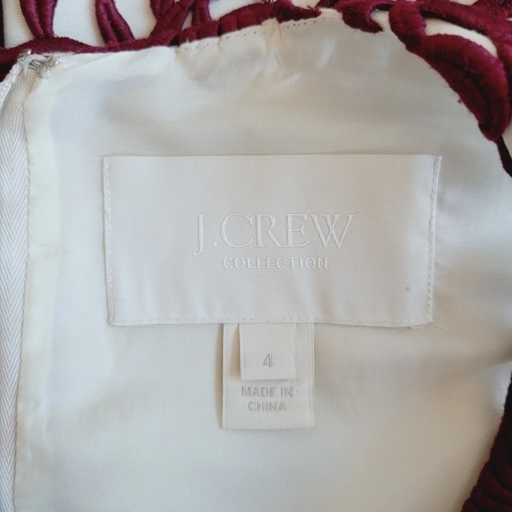 J. Crew Collection Burgundy Floral Dress - Picture 7 of 16